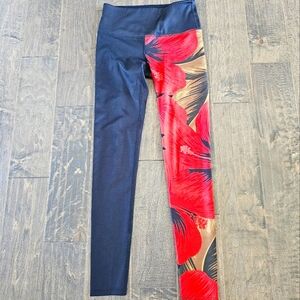 Noli Black Flowered Women's Leggings sz small